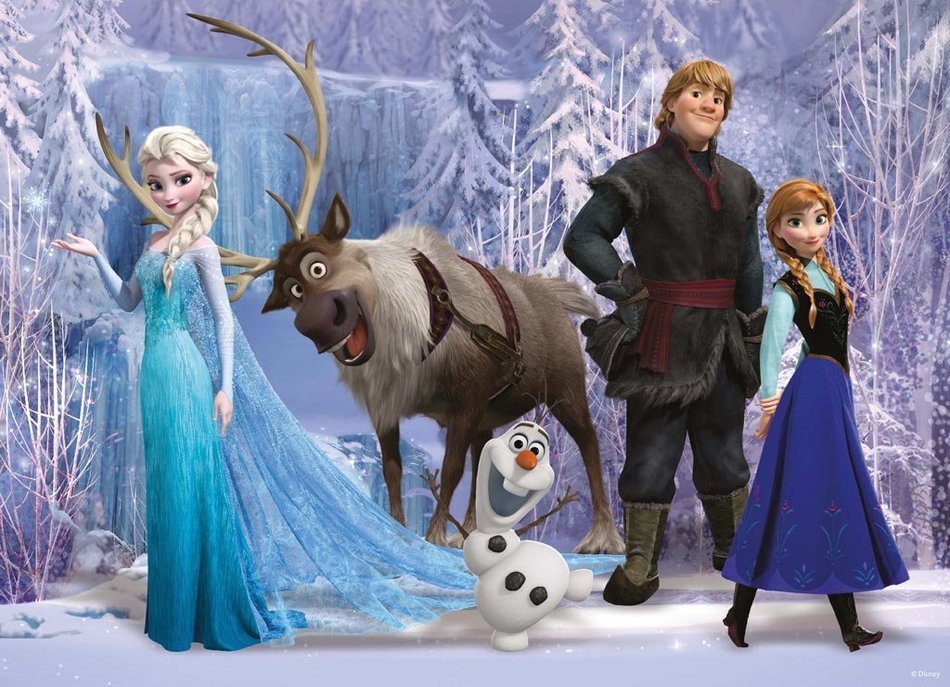 Frozen Anna Elsa Olaf Sven Raindeer Edible Cake Topper Frosting 1/4 Sheet Birthday Party