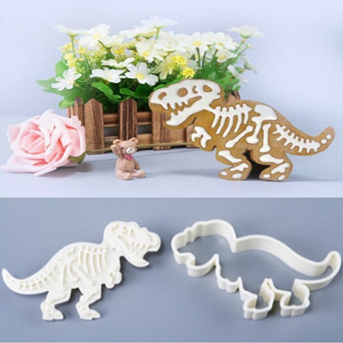 53motor-Home 6X Plastic Dinosaur Cookies Cutter Biscuit Pastry Cake Fondant Baking Mould N4