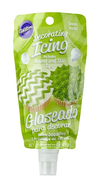 Wilton 704-0191 Icing Pouch with Tips, 8-Ounce, Green N2