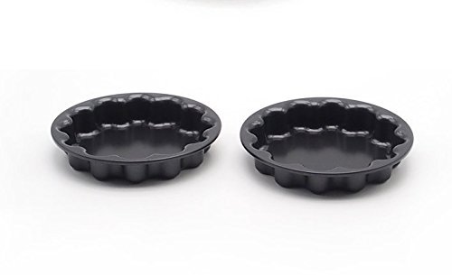 Astra shop 5.5-Inch Nonstick Petal Pan/Cake Pan/Pie Pan/Quiche Pan, Set of 2(Black) N3