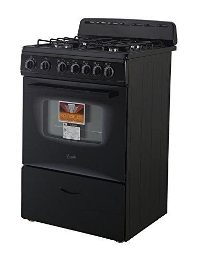AVANTI GR2415CB Gas Range Sealed Burners, 24", Black