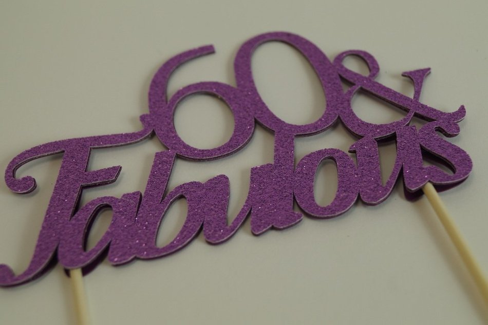 All About Details Purple 60-&-fabulous Cake Topper N2