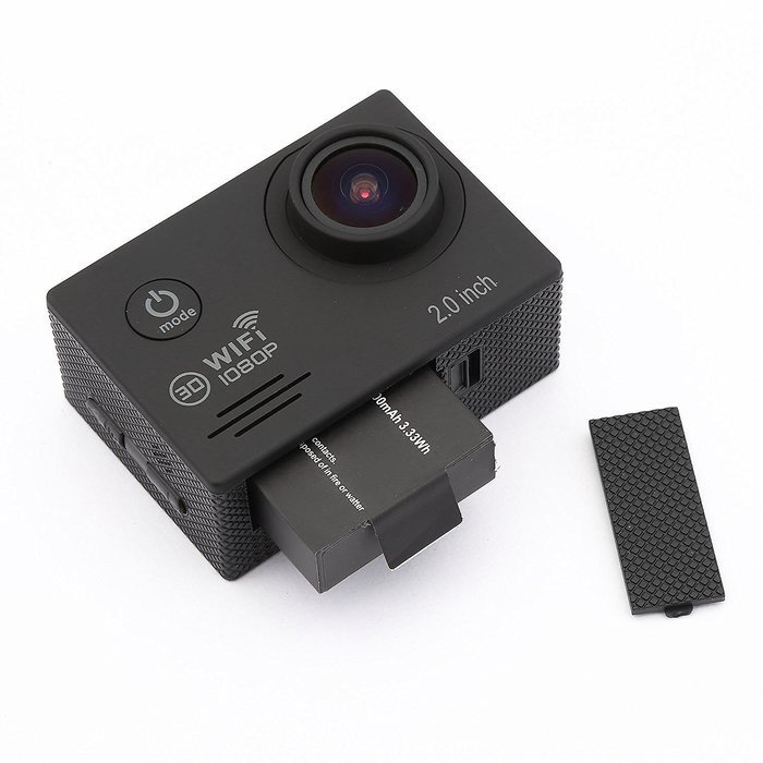 Sports Camera, 14MP 2.0 Inch 1080P Waterproof WIFI Action Camera with 2 Batteries and Accessories N3