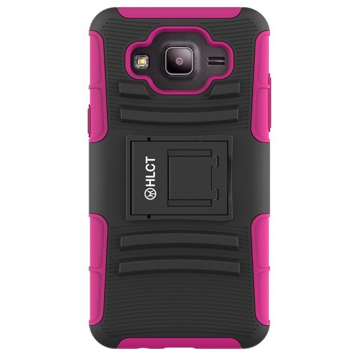 Galaxy J5 Case, HLCT Rugged Shock Proof Dual-Layer PC and Soft Silicone Case With Built-In Kickstand for Samsung... N12