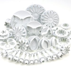 HOSL 10 Sets (33 Pcs) Plunger Cutters Sugarcraft Cake Decorating (Heart, Veined Butterfly, Star, Daisy, Veined...