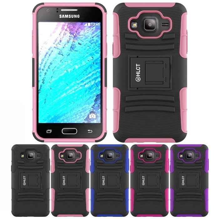 Galaxy J5 Case, HLCT Rugged Shock Proof Dual-Layer PC and Soft Silicone Case With Built-In Kickstand for Samsung... N16