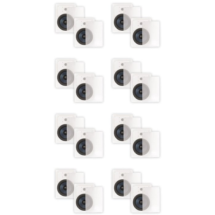 Blue Octave BDW82 In Wall 8" Kevlar Speakers Home 6400 Watts New 8 Pair Pack BDW82-8PR