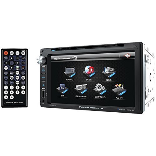 POWER ACOUSTIK PD-651B 6.5" Double-DIN In-Dash LCD Touchscreen DVD Receiver (With Bluetooth...