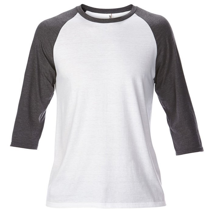 Anvil Unisex Two Tone Tri-Blend 3/4 Sleeve Raglan T-Shirt (M) (Heather Gray/Dark Green) N4