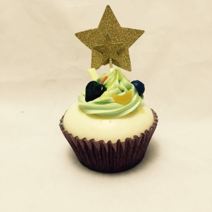 DooXoo Double Sided Star Topper Gold Glitter Star Wand Cake Topper Cupcake Topper Wedding Cupcake Toppers Set... N2