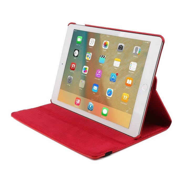 ipad Case Red,TechCode 360 Degrees Rotating Magnetic PU Leather with Stand Smart Auto Sleep/Wake Feature Case... N61