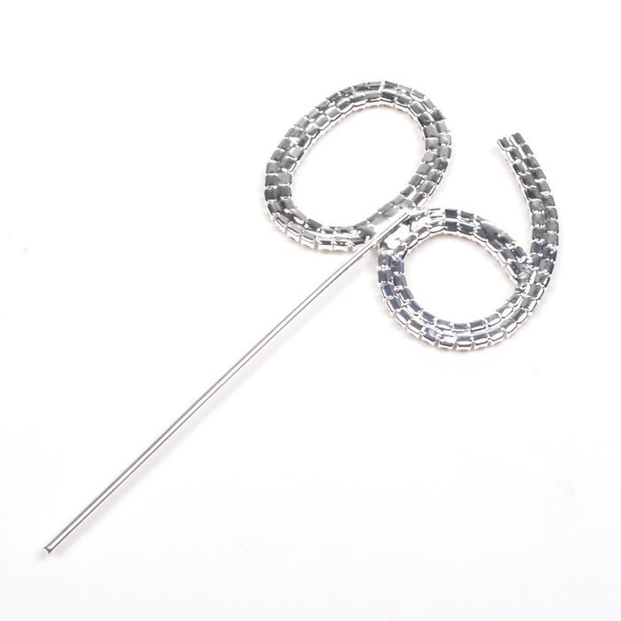 KLOUD City@ Crystal Rhinestone Bling Silver Number 60 Birthday 60th Anniversary Cake Top Topper (Number "60")