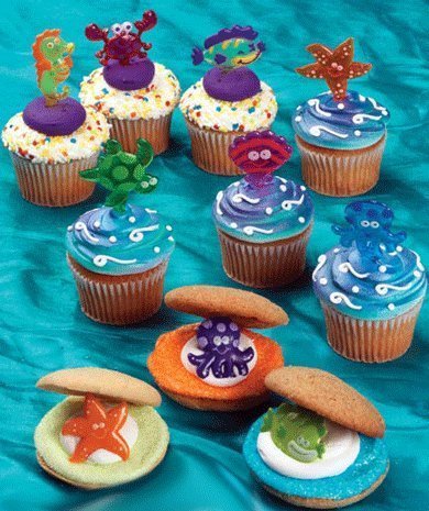 Beach Seashore Cupcake Party Cake Picks - 24 ct N2