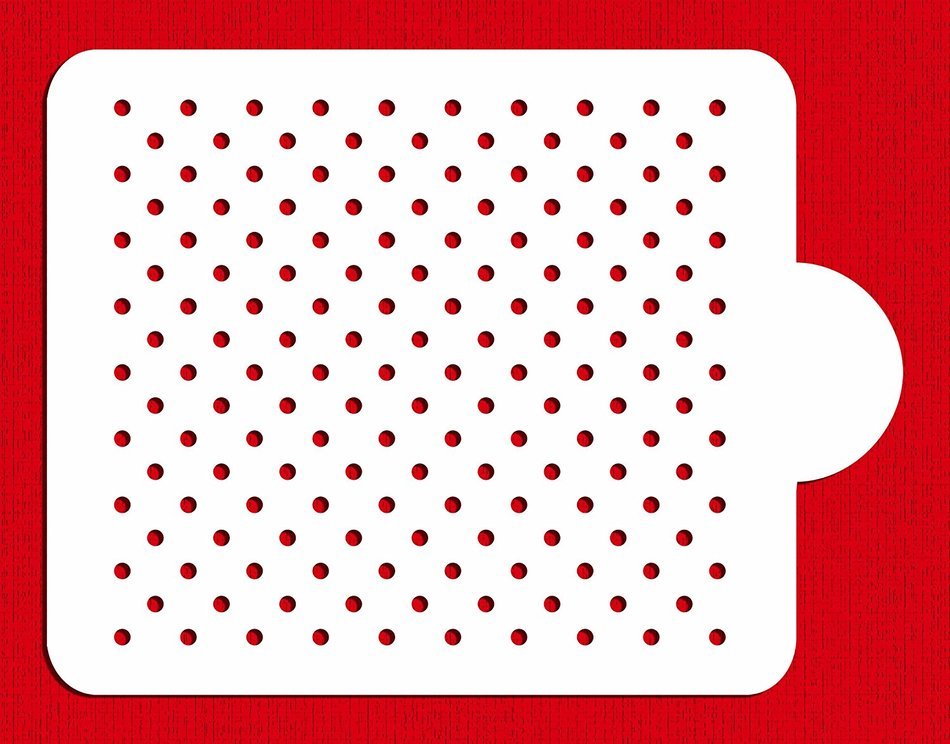 Designer Stencils C206 Mini Polka Dot Cake Stencil, Beige/Semi-Transparent