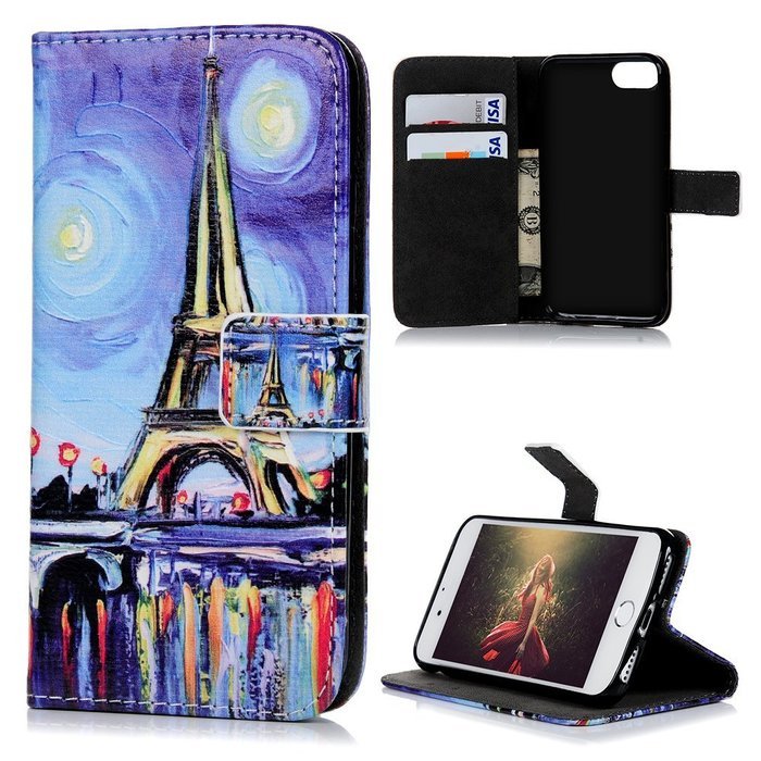 iPhone 7 Case (4.7 inch) - Wallet Folio Flip Premuim PU Leather Case Colorful Print Design with Stand Magnetic... N114