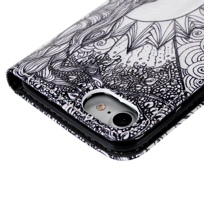 iPhone 7 Case (4.7 inch) - Wallet Folio Flip Premuim PU Leather Case Colorful Print Design with Stand Magnetic... N115