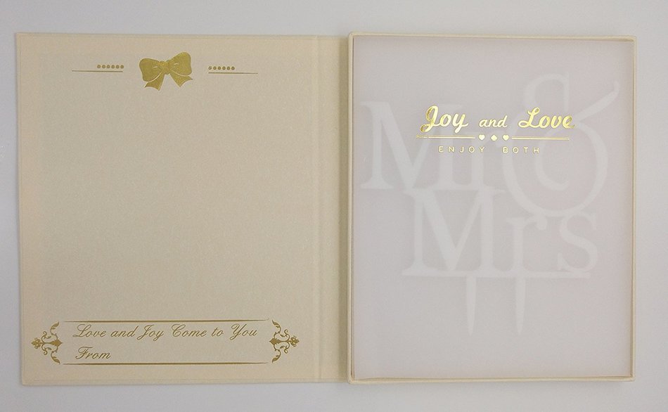 LOVENJOY with Gift Box Mr and Mrs Monogram Wedding Engagement Cake Topper (5.5-inch, Silver Glitter) N24