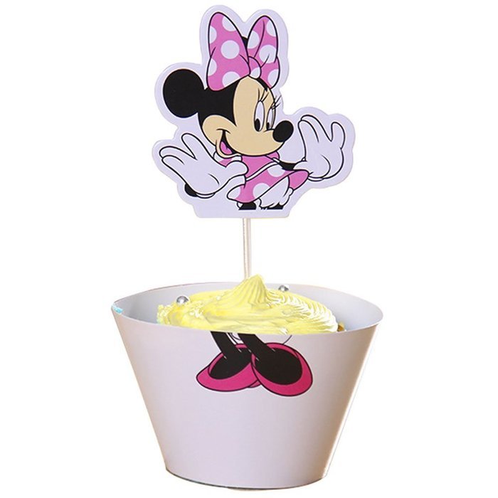 BETOP HOUSE Minnie Mouse Cupcake Wrapper Topper Kit Set of 1 Dozen N3