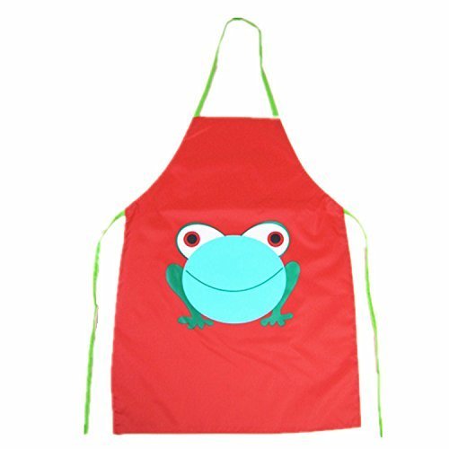 Kids Waterproof Aprons,Cartoon Frog Pattern Aprons,Let Clothes Clean N5