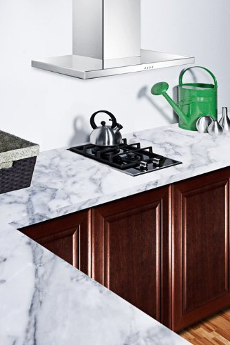 Summit 2-Burner Gas-On-Glass Cooktop W/Sealed Burners & Cast Iron Grates N3