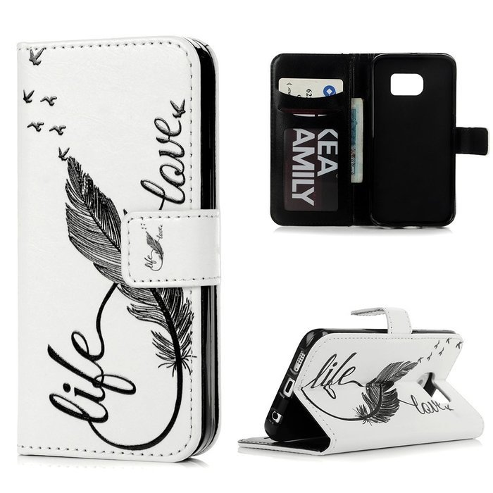 S6 Edge Case,Samsung Galaxy S6 Edge Case - Wallet Folio Flip Premuim PU Leather Case Colorful Print Design with... N45