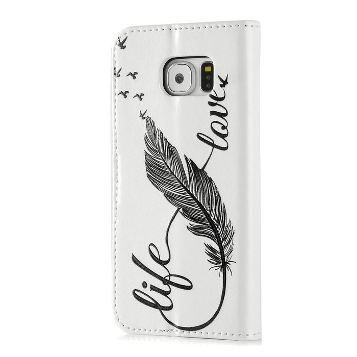 S6 Edge Case,Samsung Galaxy S6 Edge Case - Wallet Folio Flip Premuim PU Leather Case Colorful Print Design with... N46