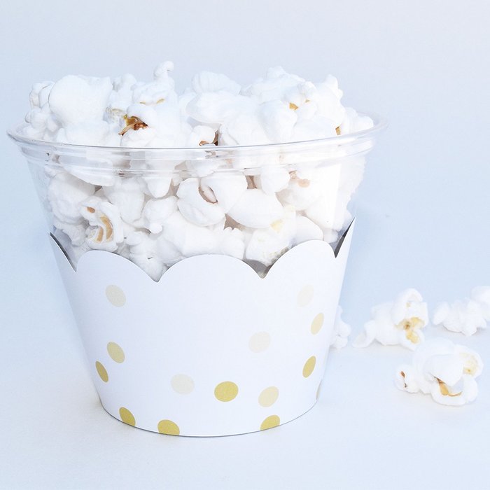 Cupcake Wrappers, Gold Ombre Polka Dots, Black and White Stripe, Confetti Couture Party Supplies, 36 N8