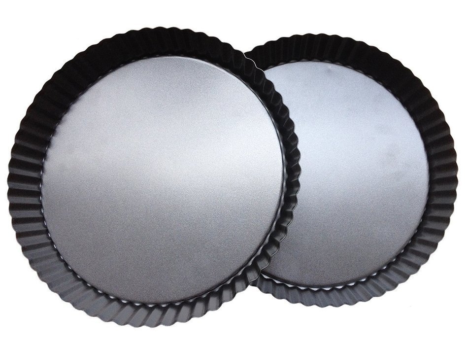 Attmu Non-Stick 8 Inches Removable Loose Bottom Quiche Pan (2 Pack), Tart Pie Pan, Round Tart Quiche Pan with... N5