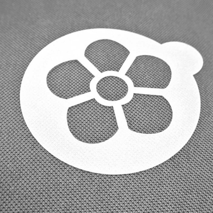 Ancdream 6Pcs Large Size Creative Cappuccino Coffee Barista Stencils Template Strew Pad Duster Spray Art N5