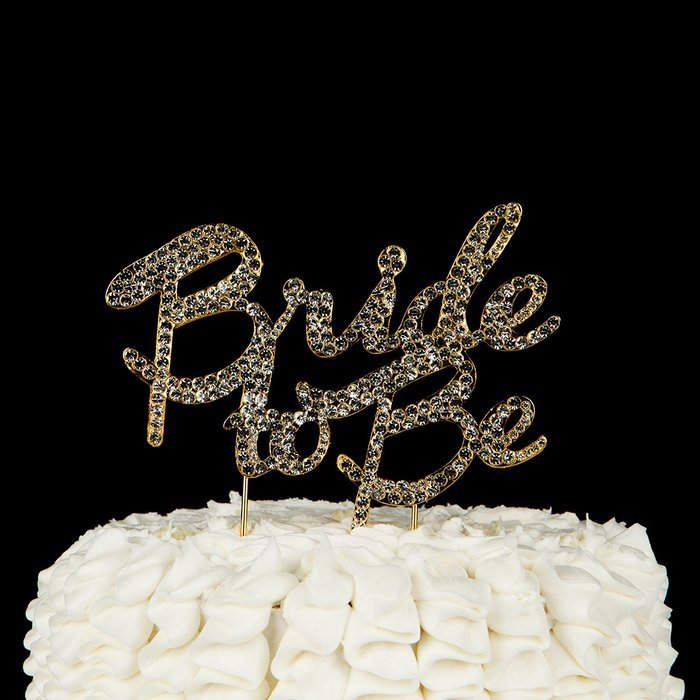 Bride To Be Cake Topper, Bridal Party Wedding Shower Decoration (Silver) N6