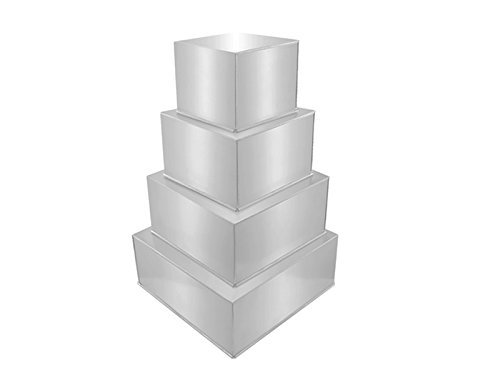 Euro Tins multi layer cake pans wedding cake pan Square 4 tier 5" deep cake tin set N4