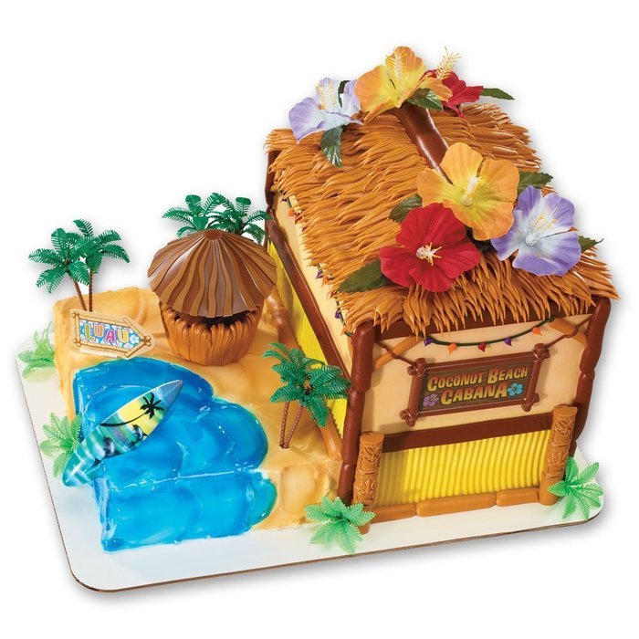 Coconut Beach Cabana Signature DecoSet Cake Decoration