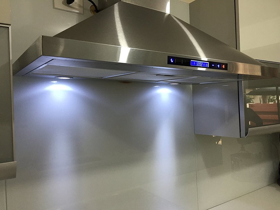 La Cuisine 36" LOH8203-13-GR European Style Wall Mount Stainless Steel Ductless Range Hood Vent W/ Touch Panel... N6