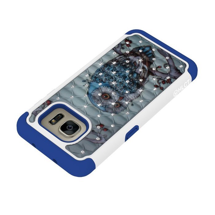 Galaxy S7 Edge Case, HLCT Rugged Shock Proof Dual-Layer Case for Samsung Galaxy S7 Edge (2016) (Green White A) N35
