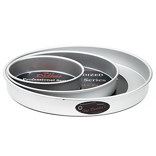 Cake Pan Set of 3, Round 2 Inches (8", 12" 16") by Fat Daddio's