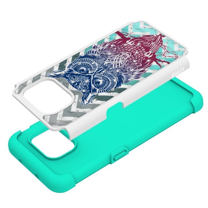 Galaxy S7 Edge Case, HLCT Rugged Shock Proof Dual-Layer Case for Samsung Galaxy S7 Edge (2016) (Green White A) N36