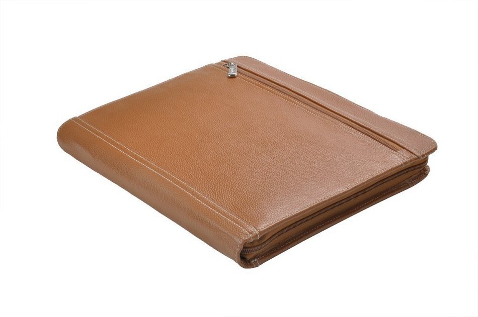 Letter-Size Leather Portfolio With Detachable iPad Air 2 / iPad Air Holder and Multiangle Viewing, Black N28