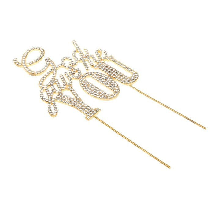 Gold Plated Crystal Rhinestone Letters God Gave Me You Wedding Cake Topper N4