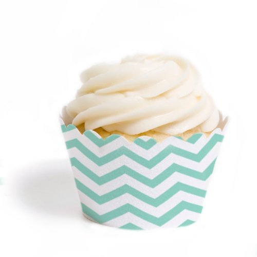 Dress My Cupcake Standard Cupcake Wrappers, Chevron, Orange, Set of 12 N21