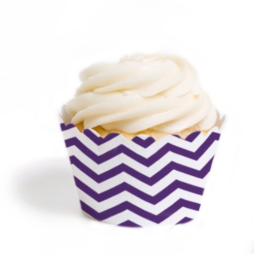 Dress My Cupcake Standard Cupcake Wrappers, Chevron, Orange, Set of 12 N22