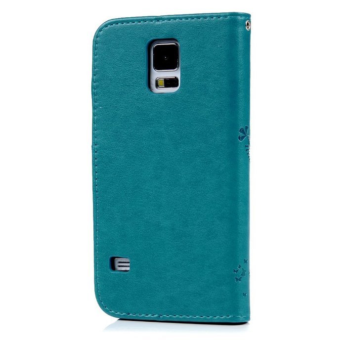 S5 Case,Samsung Galaxy S5 Case (i9600) - Wallet Embossed Flower Tree PU Leather Soft TPU Inner Cover with Magnetic... N53