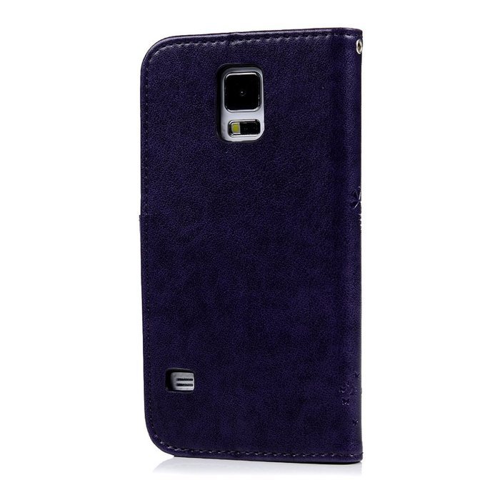 S5 Case,Samsung Galaxy S5 Case (i9600) - Wallet Embossed Flower Tree PU Leather Soft TPU Inner Cover with Magnetic... N56