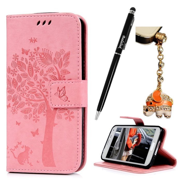 S5 Case,Samsung Galaxy S5 Case (i9600) - Wallet Embossed Flower Tree PU Leather Soft TPU Inner Cover with Magnetic... N60