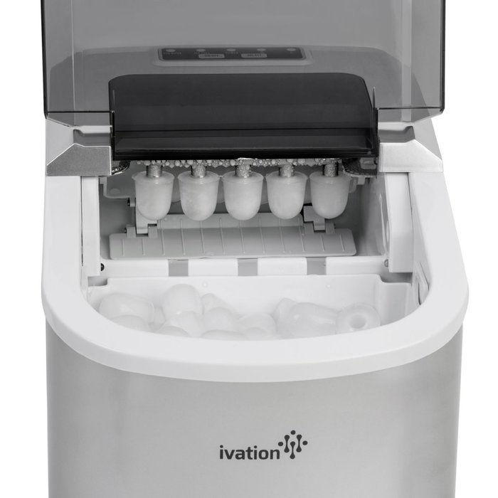 Portable Ice Maker for Counterop - Sleek Tinted Clear Top Window Design - 2 Selectable Cube Sizes - Yield Up To... N3
