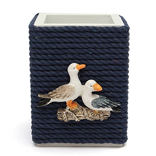 Mediterranean Style Pen Holder Pen Pot Container Multifunction Storage Box Home Office Desktop Decor Wood Crafts N7