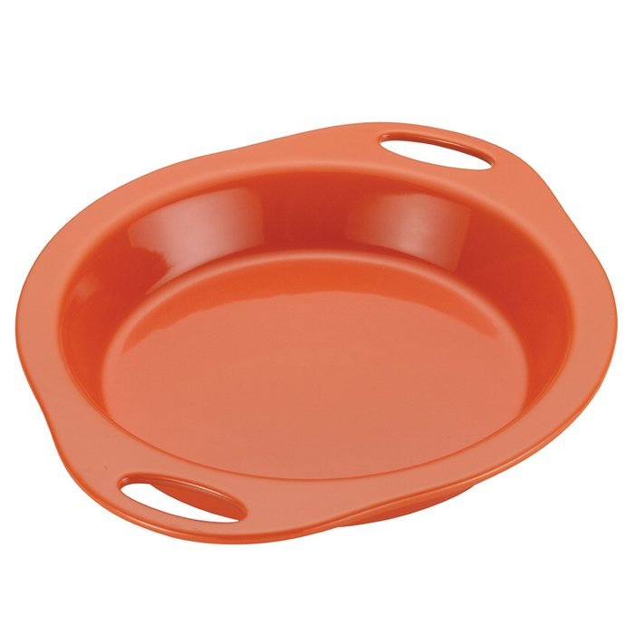 Rachael Ray Stoneware 9-Inch Pie Baker, Orange N5