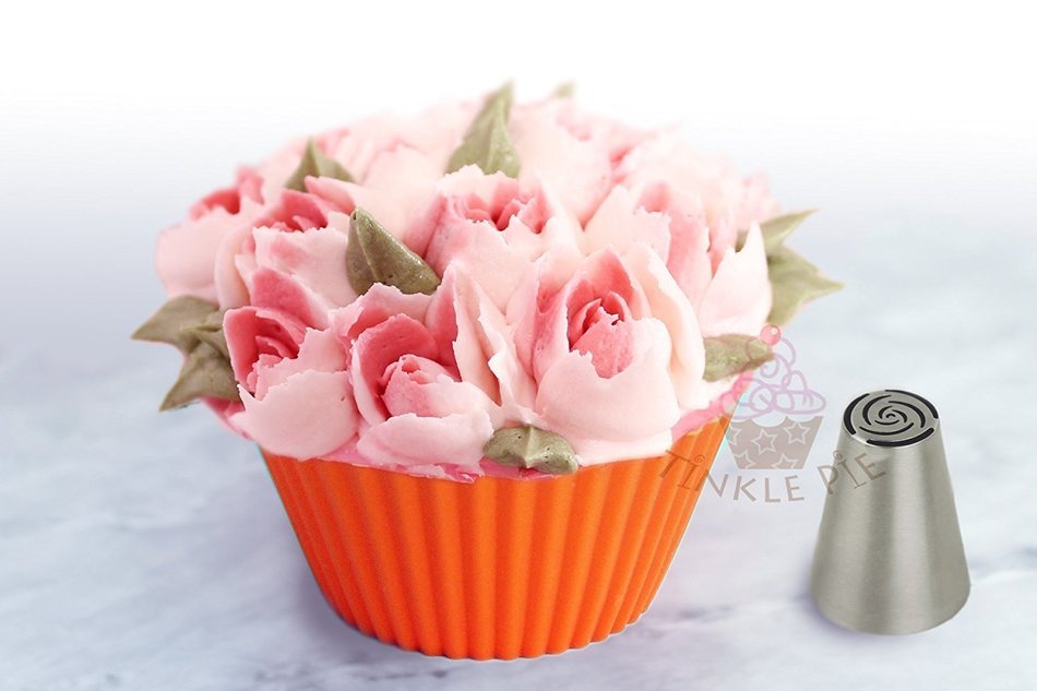 Russian Piping Tips 29pcs Set - incl 14 piping nozzle tips, 12 silicone cupcake liner, Coupler, 2 Reusable pastry... N6
