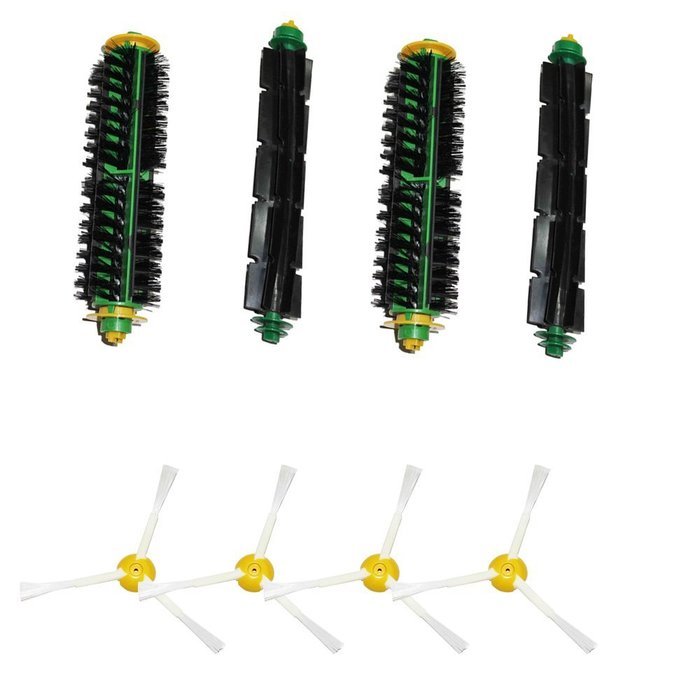 I-Clean Bristle and Flexible Beater Brush + Side Brush for iRobot Roomba 500 Series 510 520 530 540 550 551 560... N3