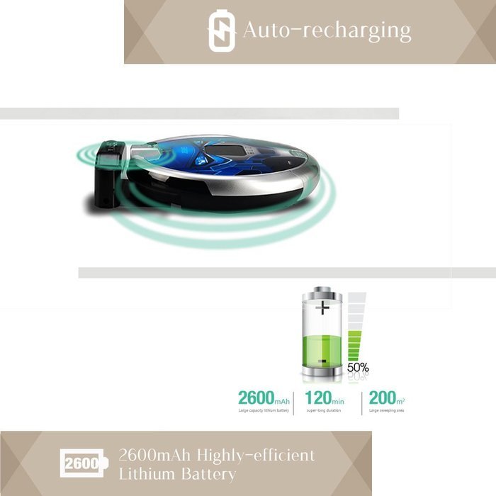 Docooler JISIWEI Robotic Vacuum Cleaner Robot with 1080p Camera WiFi Infrared/APP Remote Control N5