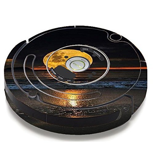 Skin Decal Vinyl Wrap For IRobot Roomba 650 655 Vacuum / Full Moon And Sea